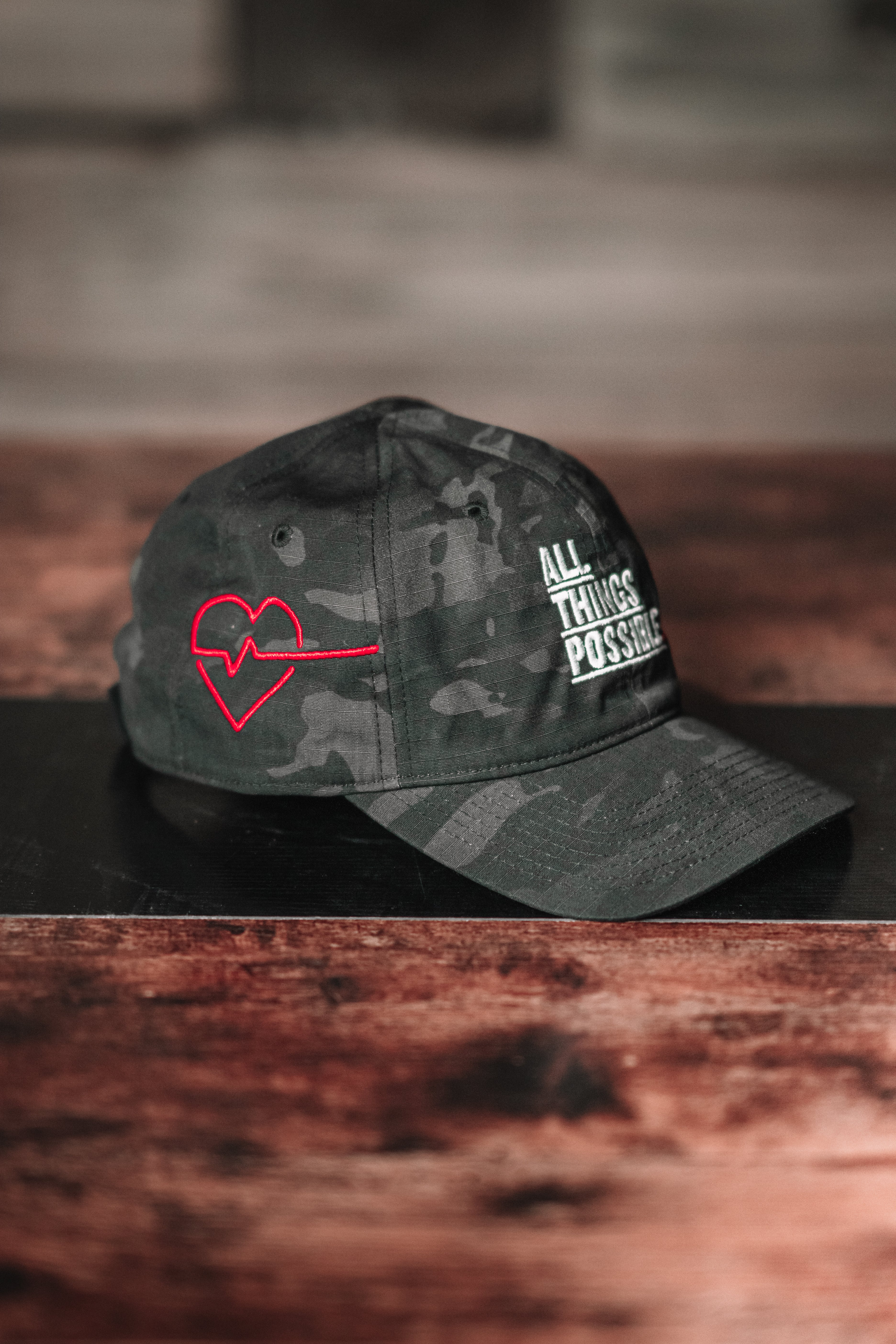 Black Camo All Things Possible American Flag Hat