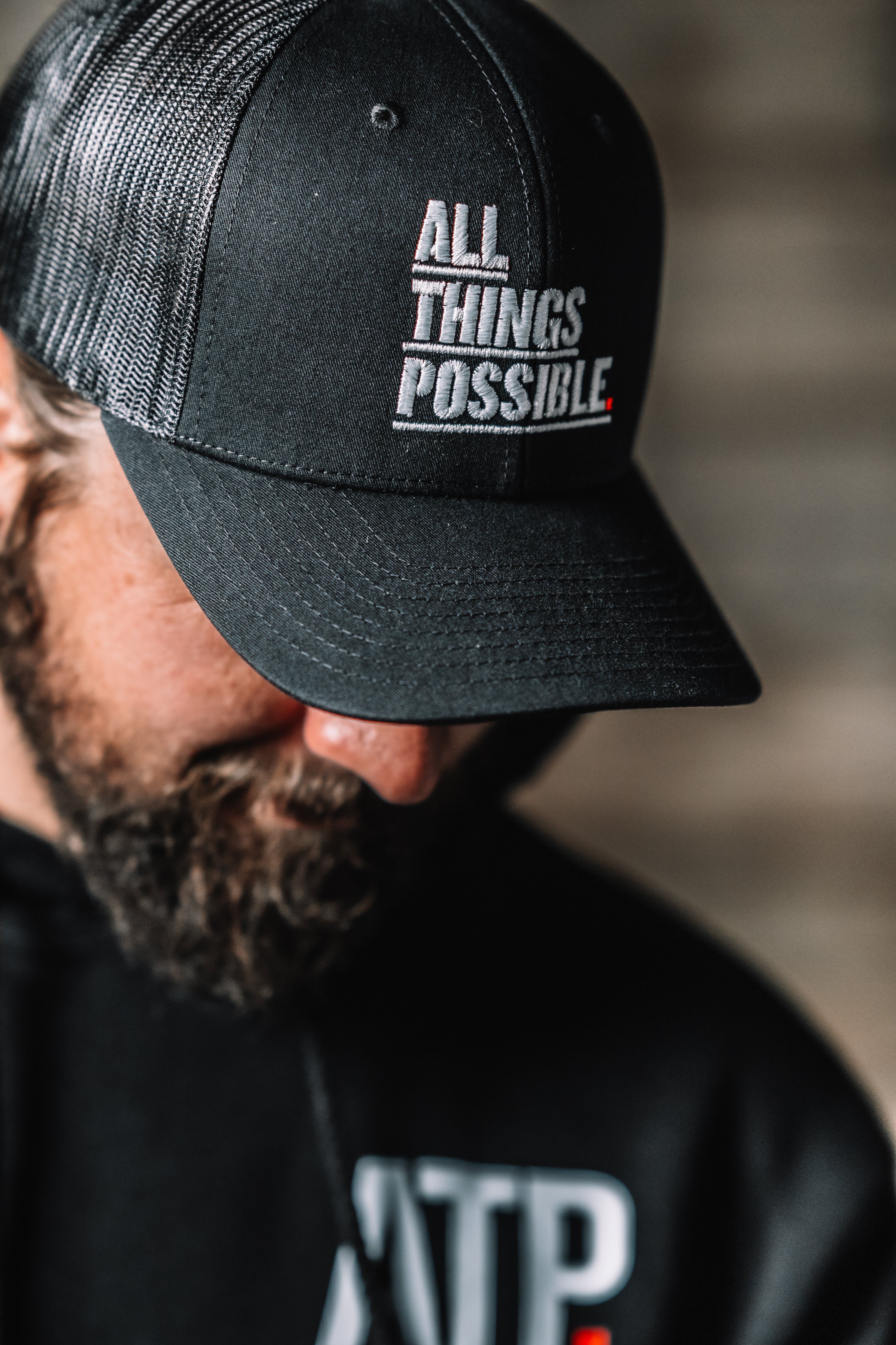 Snap Back Black Mesh Hat