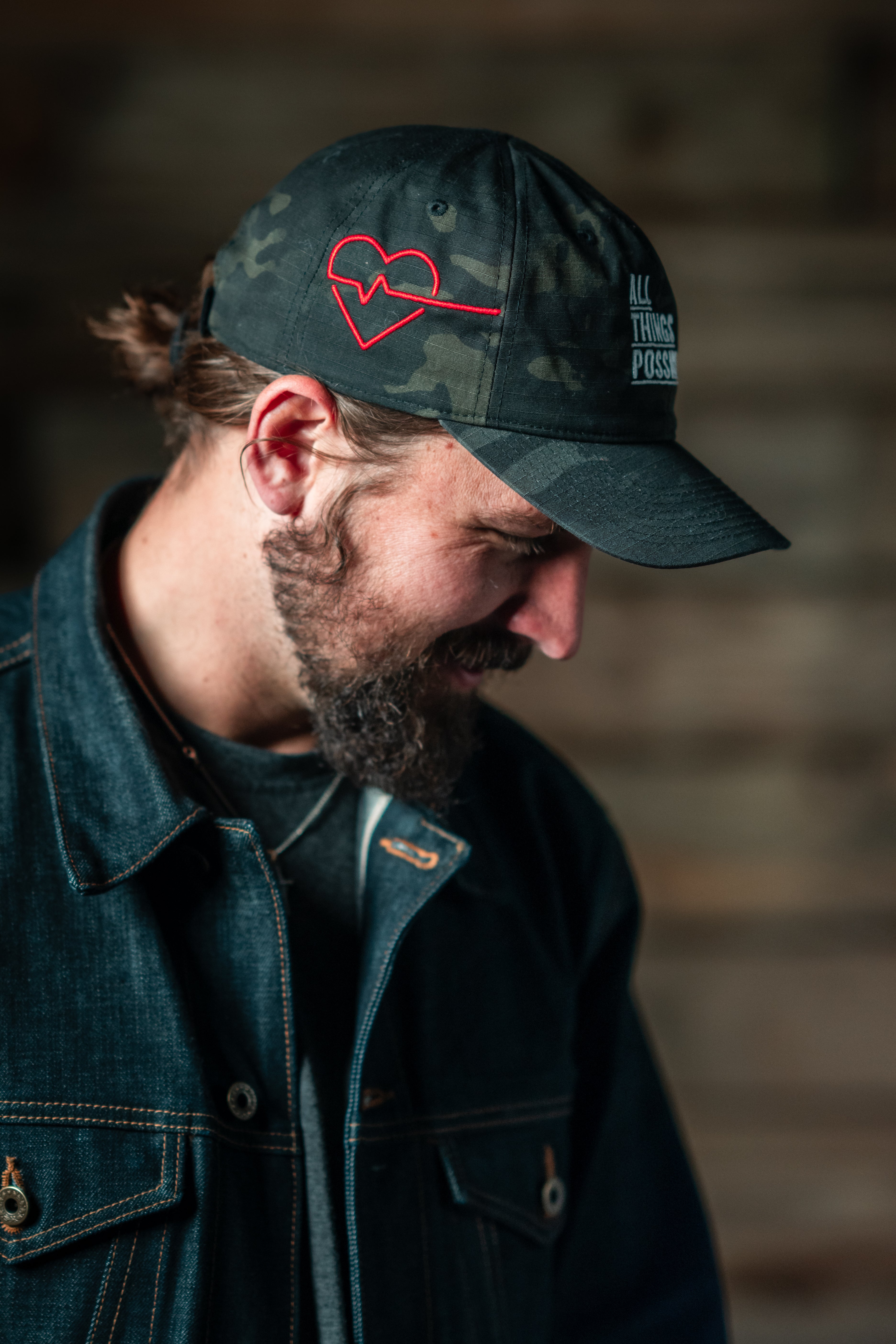 Black Camo All Things Possible American Flag Hat