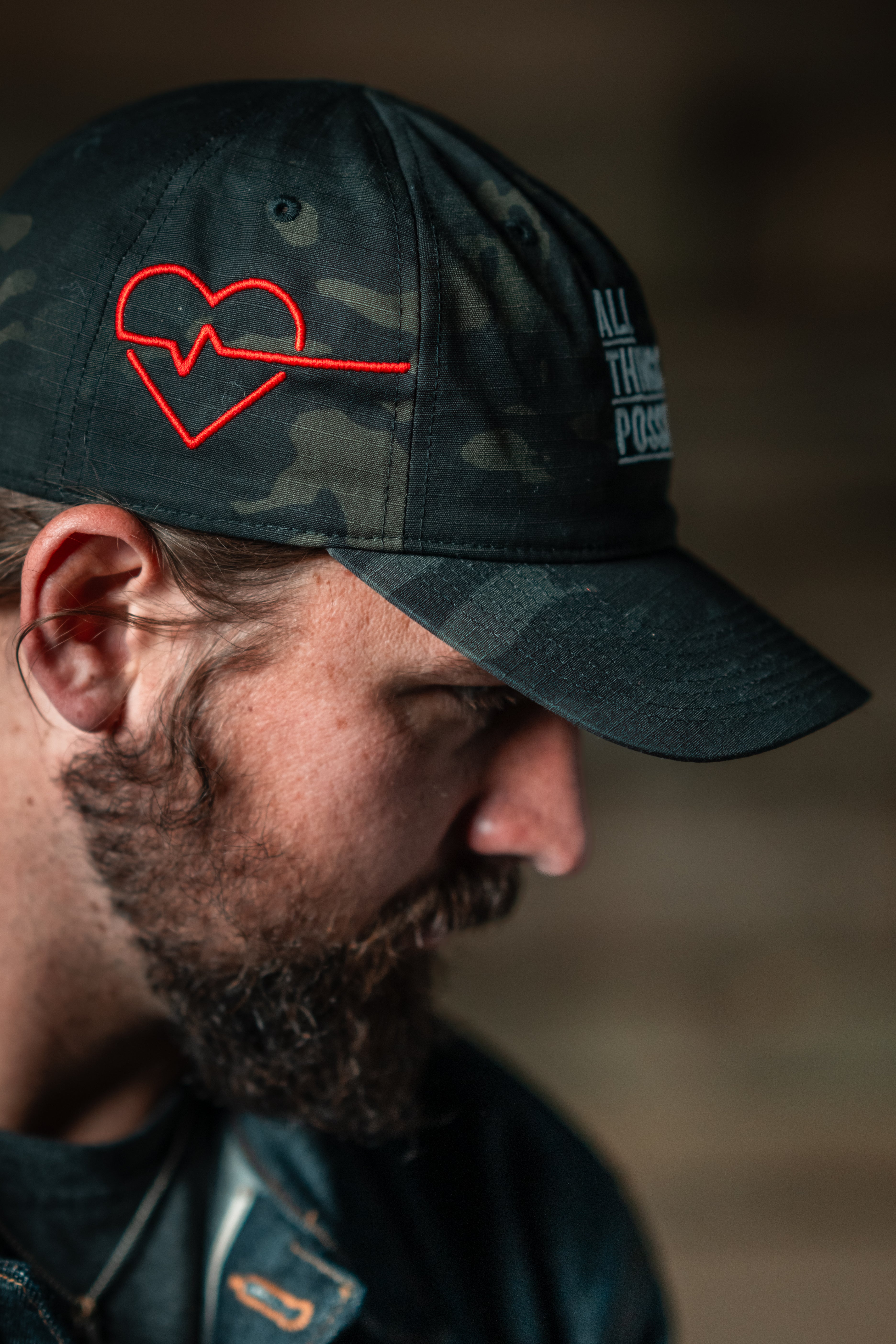 Black Camo All Things Possible American Flag Hat