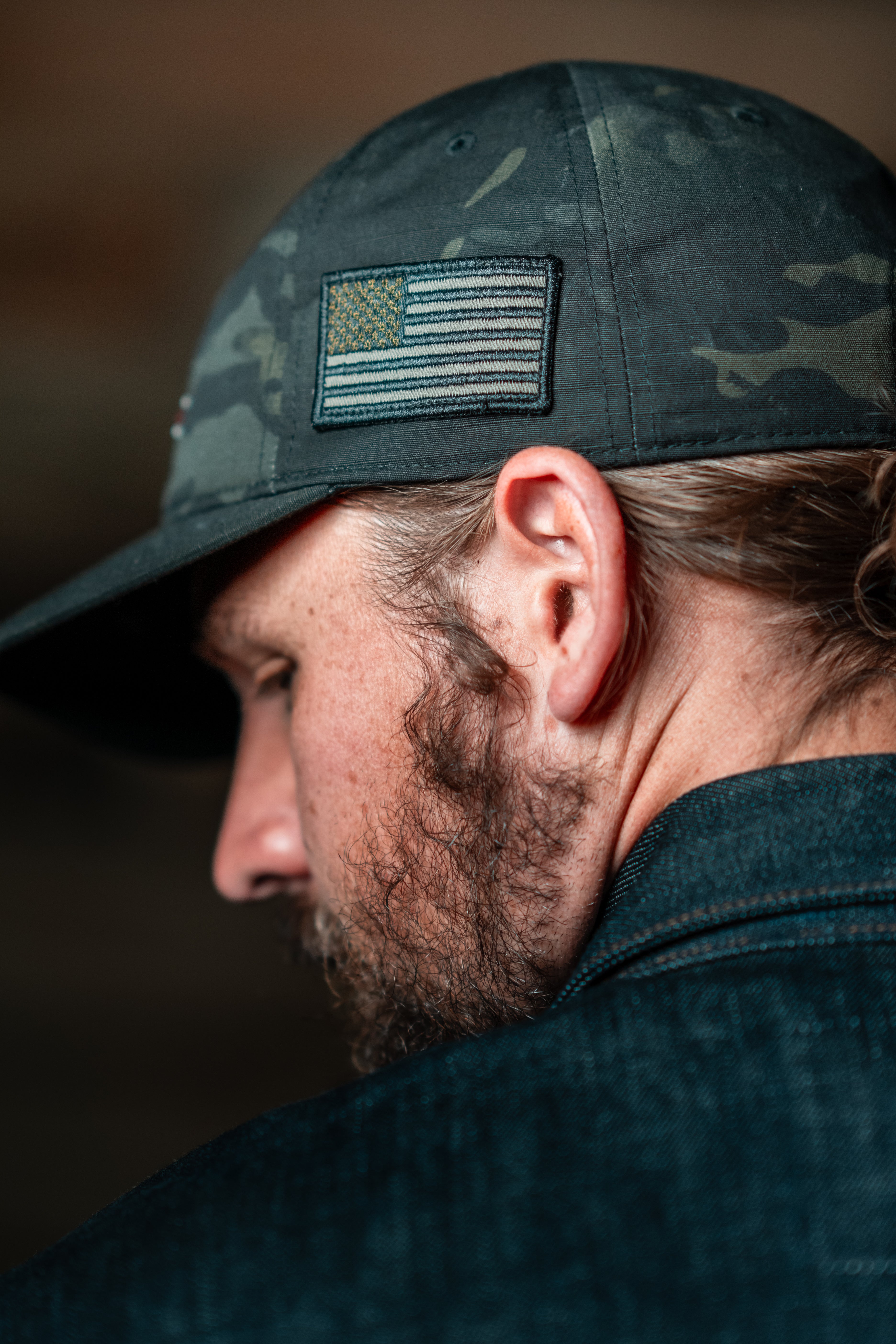 Black Camo All Things Possible American Flag Hat