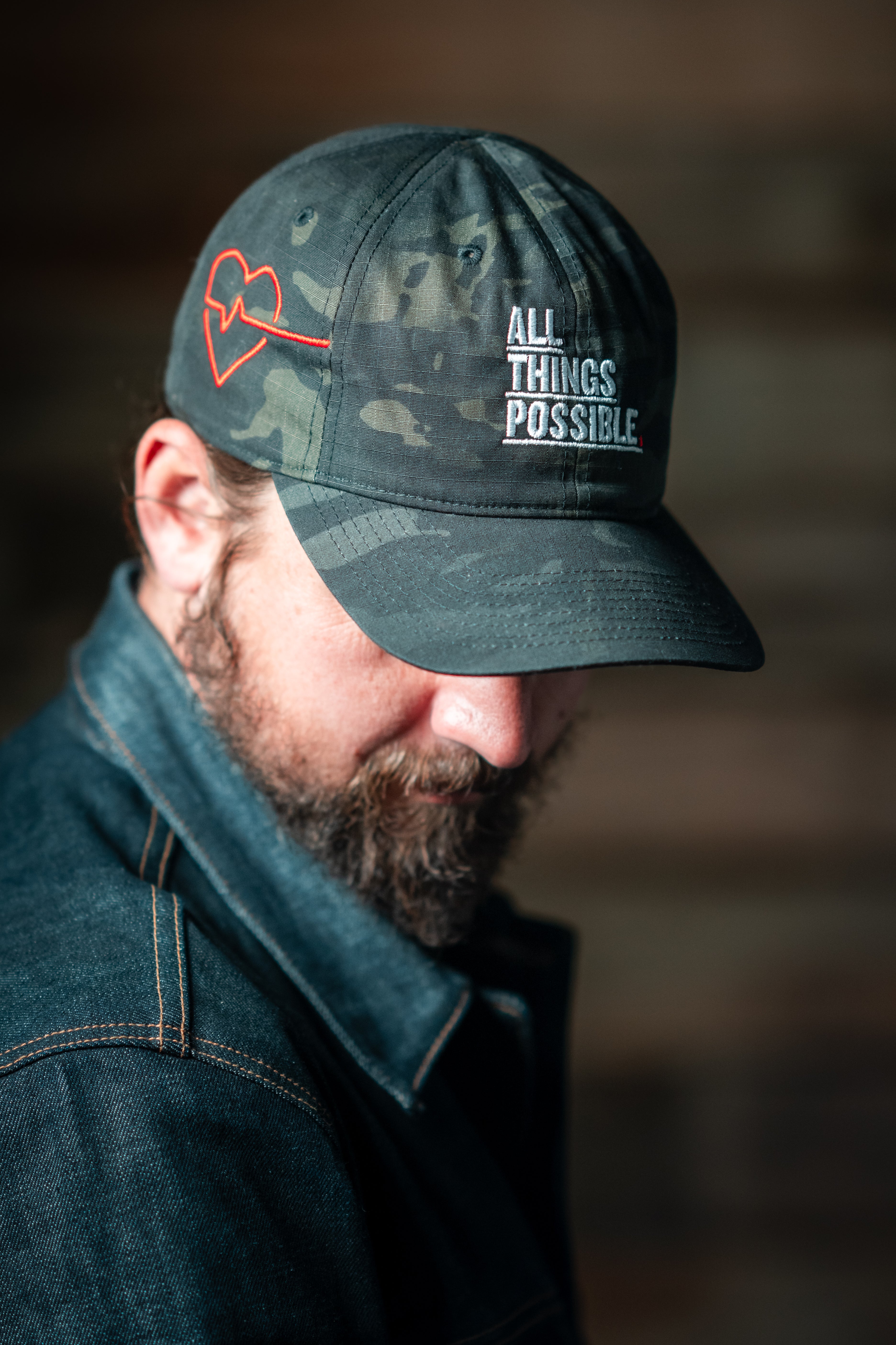Black Camo All Things Possible American Flag Hat