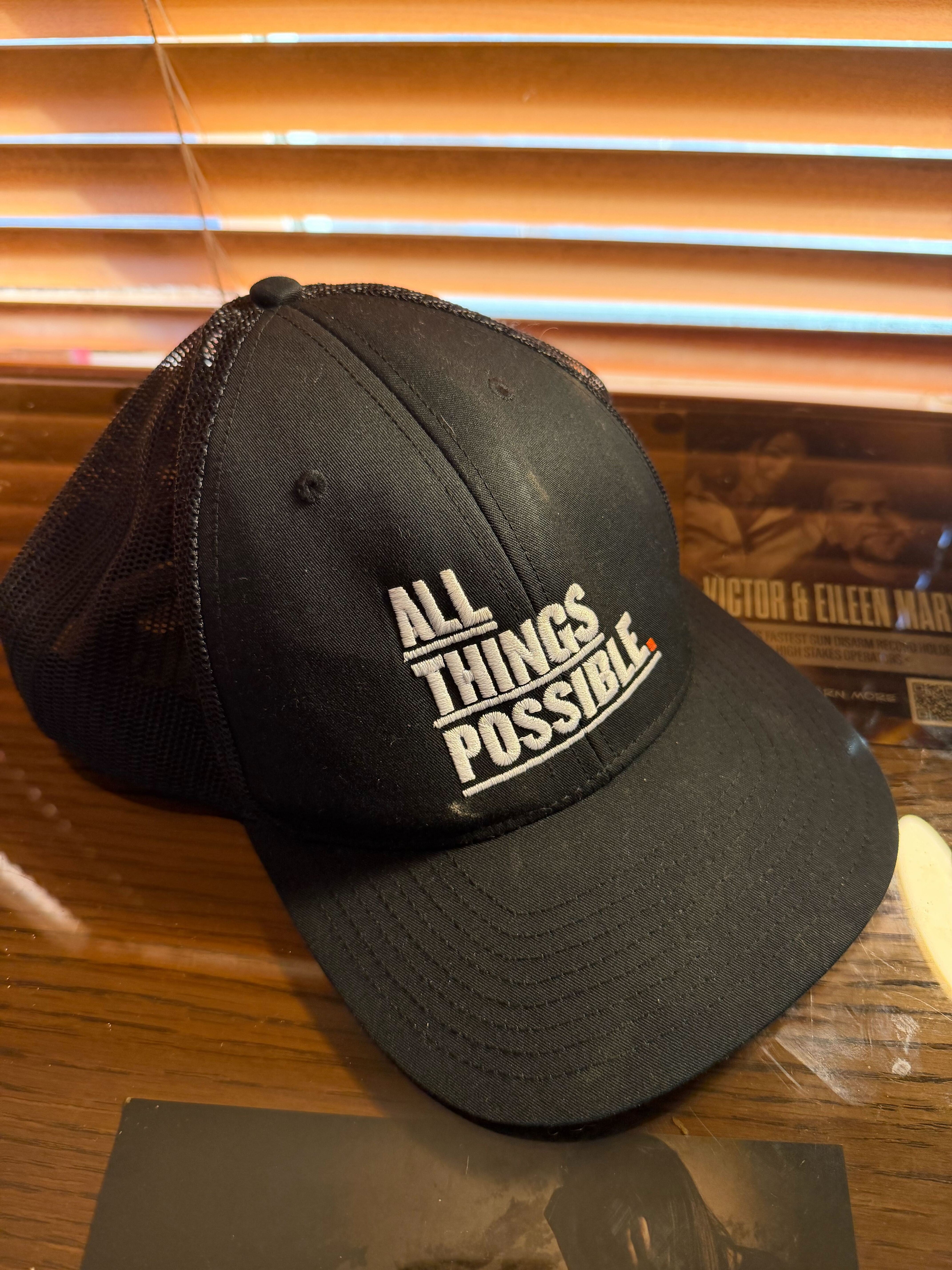 Snap Back Black Mesh Hat